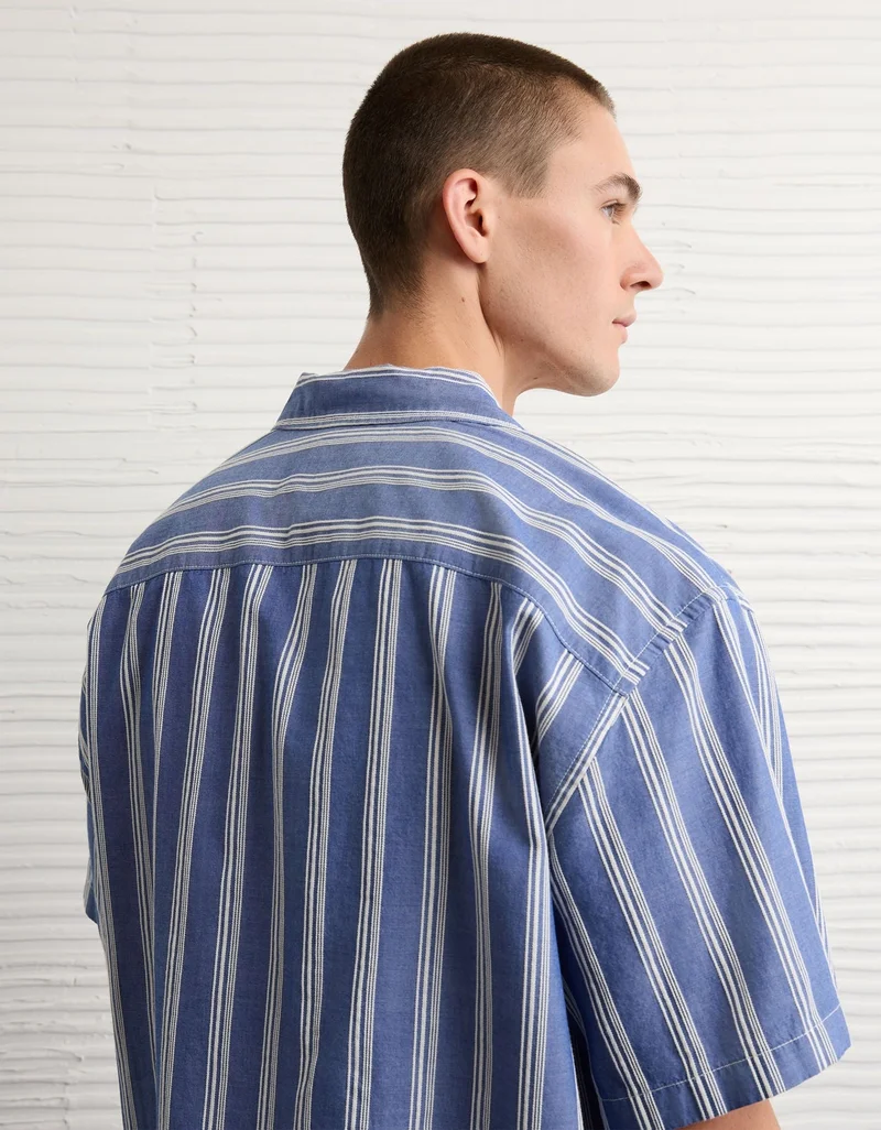 American Eagle AE Relaxed Camp Collar Button-Up Shirt