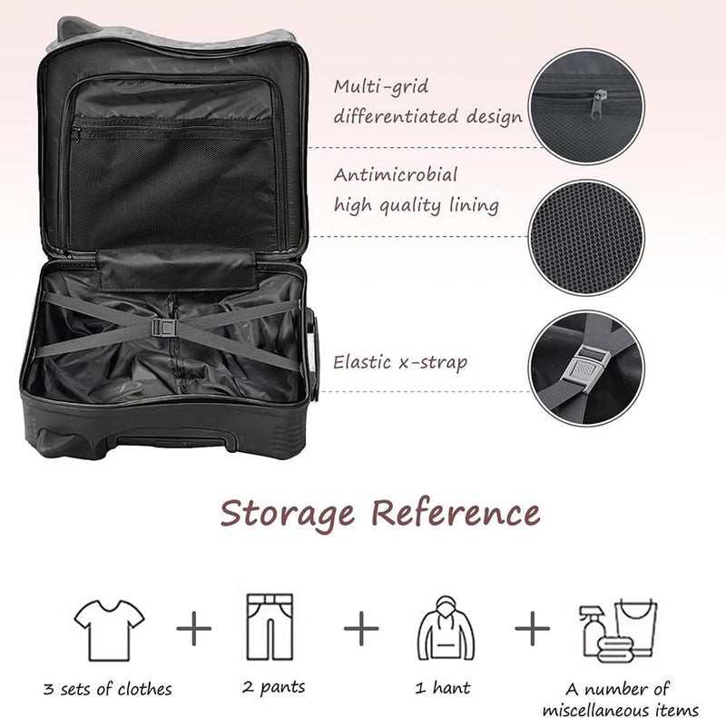 JCB CHIC حقيبة سفر للأطفال لركوب الدراجات، حقيبة سفر للأطفال مقاس 20 بوصة بعجلات دوارة، حقيبة سفر متينة بعجلات أنيقة مع قفل مدمج، مناسبة للسفر (Bd-Cj-004-أسود) - Image 4