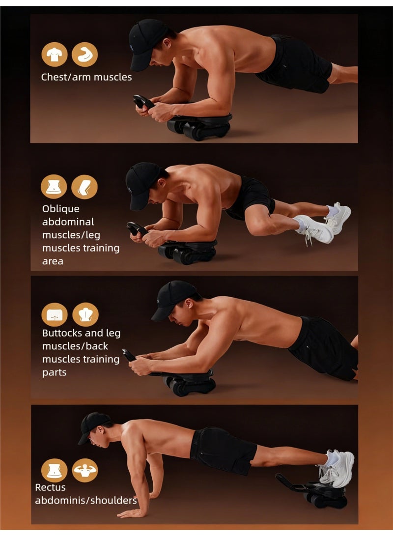 KELIO Automatic Rebound Abdominal Wheel with Smart LCD Display - 6-Elbow Support, 300KG Load-Bearing, Non-Slip Silent Wheels & Safe Brake, Home Gym Equipment for Full Core/Abdominal/Chest Workout - Image 2