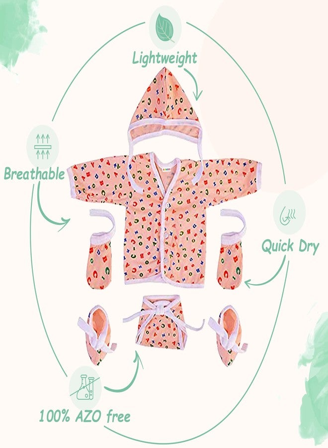 Babloo Flat Bed Cotton Solid New Born Baby Jhabla Set | Baby Clothing Set | Clothes | Nappy & Caps | Mittens & Booties | Gift Pack | Combo | Baby Shower | Products All (Multicolor, 0-6 Months) - Image 4