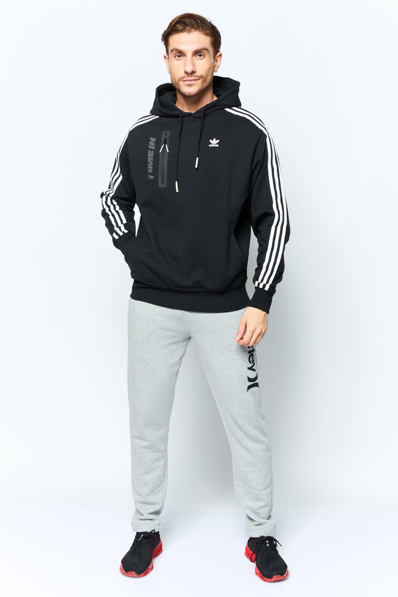 adidas Originals Men Sportswear Fit Brand Logo Training Hoodies, Black  - Image 2