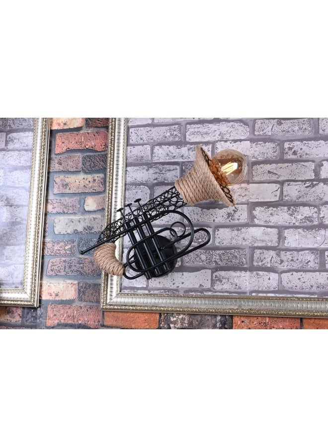 Industrial Retro Metal Wall Light Fixture Creative Saxophone Iron Sconce Wall Lamp E27 1-Light Indoor Home Lighting for home decoration, restaurant, bar, hotel - Image 1