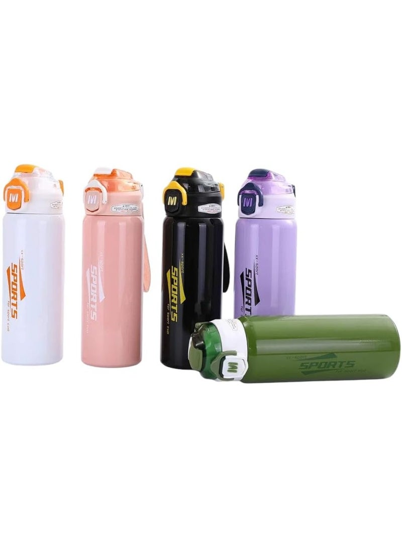 سبورتس زجاجة مياه رياضية ، حافظة للحرارة ، متعددة الألوان ، مقاومة للتسرب، بغطاء قفل آمن - Image 1