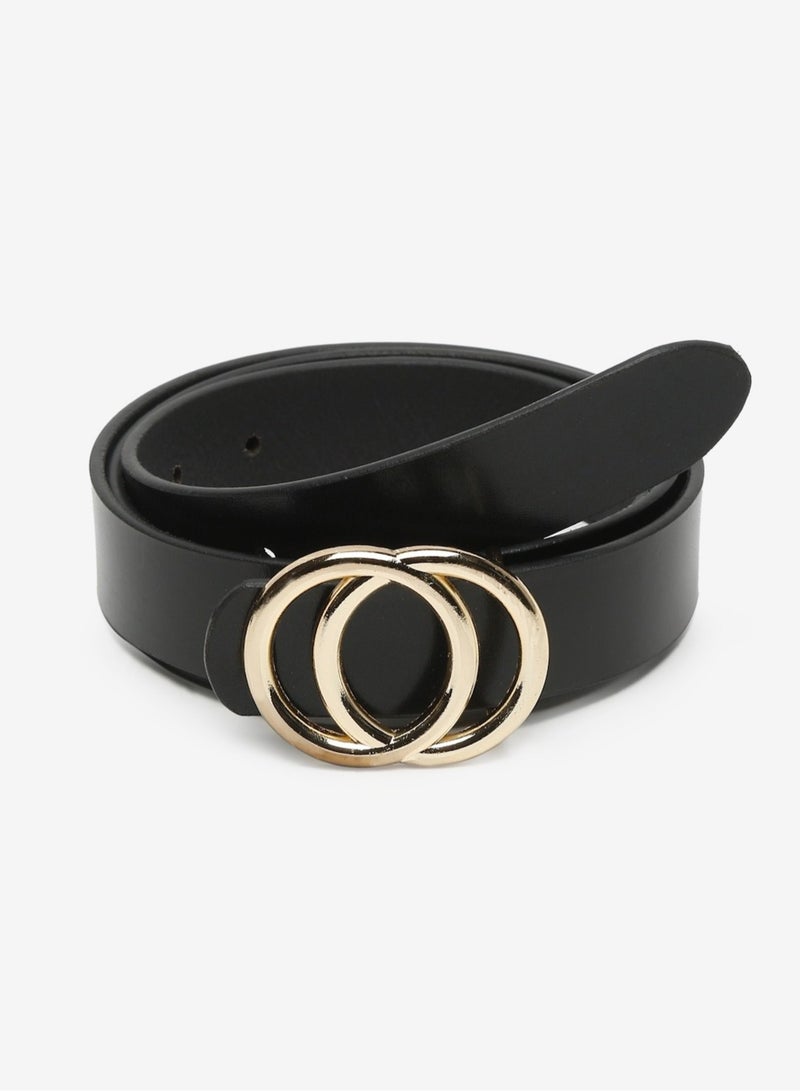 TEAKWOOD Genuine Leather Women Black Belt One Size (31-40 inch) - Image 4