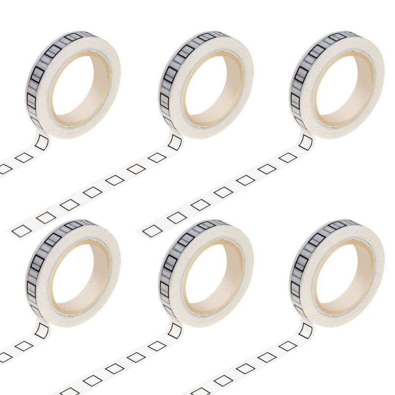 Nuomi 6 Pcs Checkbox Washi Tape  8Mm Thin Self Adhesive Craft Planner Tape For Home  School  Office  Diy  Scrapbooking  Gift Wrapping  Photos - Image 1