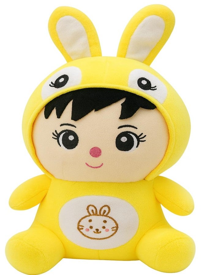 Fun4you Super Soft Doll for Kids | Plush Stuffed Toy Game for Boy and Girl with Bunny Cap Yellow Colour | Washable and Safe | Birthday Gift for Children | 25 CM (Pack of 1) - Image 1