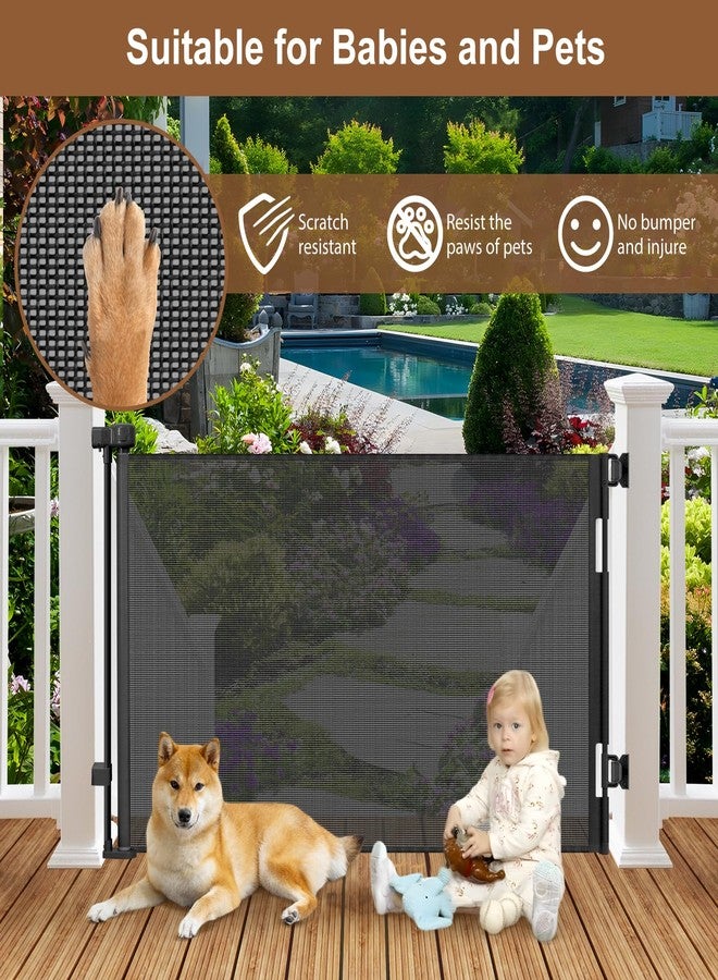 BETERTEK بوابة قابلة للسحب في الهواء الطلق مقاومة للعوامل الجوية للكلاب مع براغي وعصي من الفولاذ المقاوم للصدأ بعرض 55 بوصة بوابة قابلة للسحب للأطفال بوابة قابلة للسحب للكلاب بوابة حيوانات أليفة مقاومة للماء في الهواء الطلق للسطح سياج خارجي قابل للسحب - Image 5