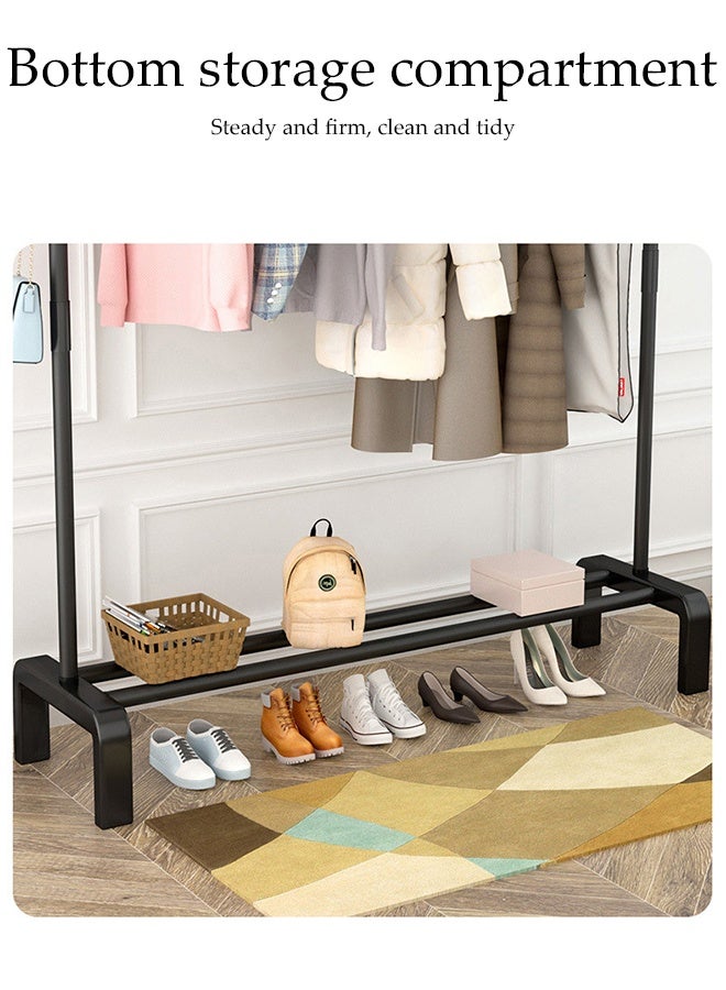 DUNISO Metal Clothing Rack, Multi-functional Bedroom Clothing Rack with Bottom Shelf for Hanging Clothes, Coats, Skirts, Shirts, Sweaters, Black - Image 5