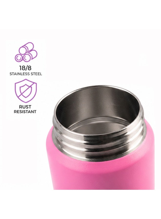 Cocobee-Insulated Stainless Steel Water Bottle, Leakproof, Soft Handle Grip, Odour Free, 500Ml, 3 Years+ - Pink - Image 3