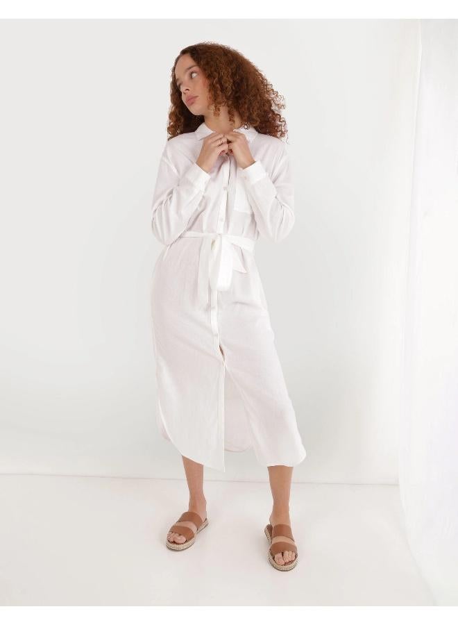 American Eagle Belted Linen Dress - Image 1