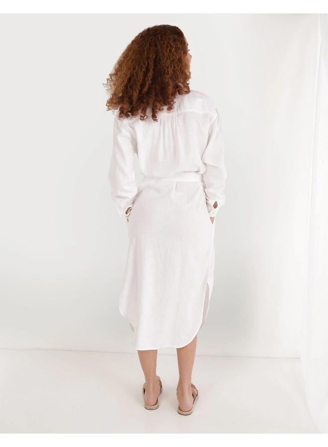 Aerie Belted Linen Dress - Image 4