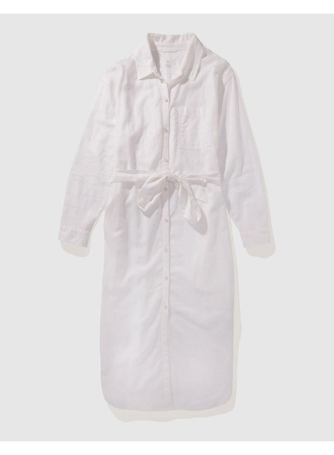 American Eagle Belted Linen Dress  - Image 4