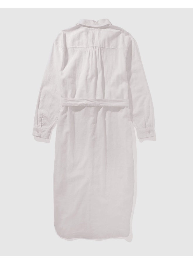 American Eagle Belted Linen Dress  - Image 3