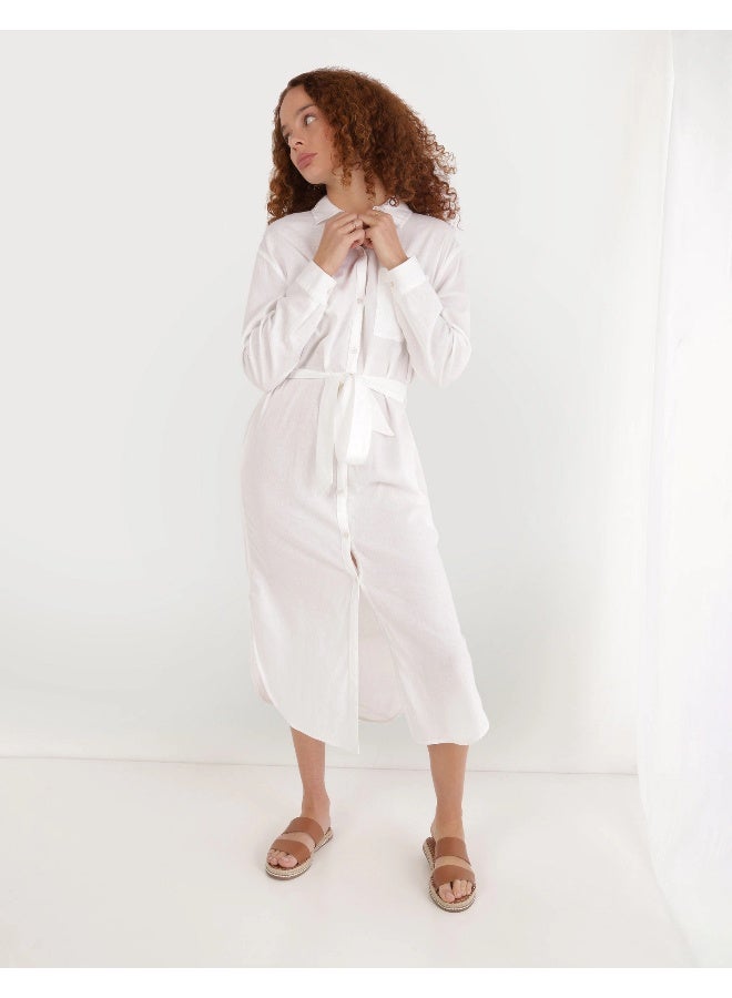 American Eagle Belted Linen Dress  - Image 1