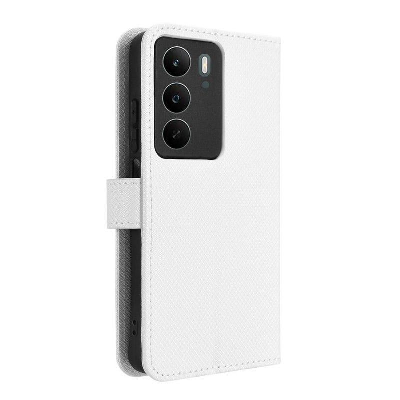 BURAQ Case Cover For Realme C71 4G Diamond Texture Leather Phone Case(White) - Image 3