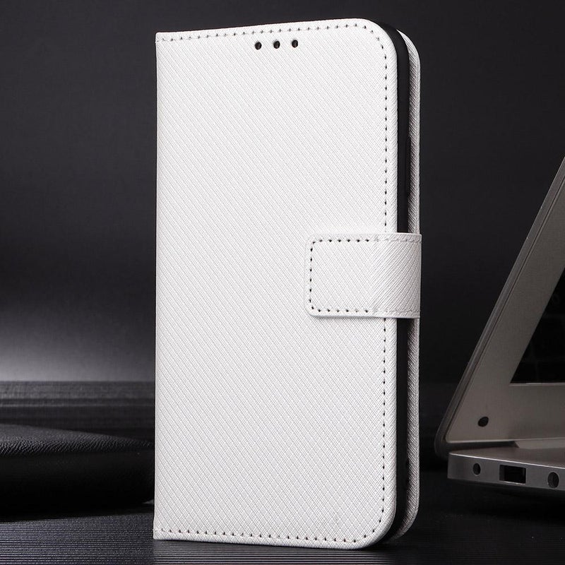 BURAQ Case Cover For Realme C71 4G Diamond Texture Leather Phone Case(White) - Image 2