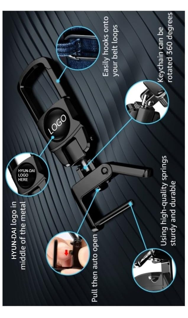 Greenworld BLACK Color Fob Key Heavy Duty Keychain Compatible with Creata Verna Venue I10 I20 And Model Car (Black) - Image 2
