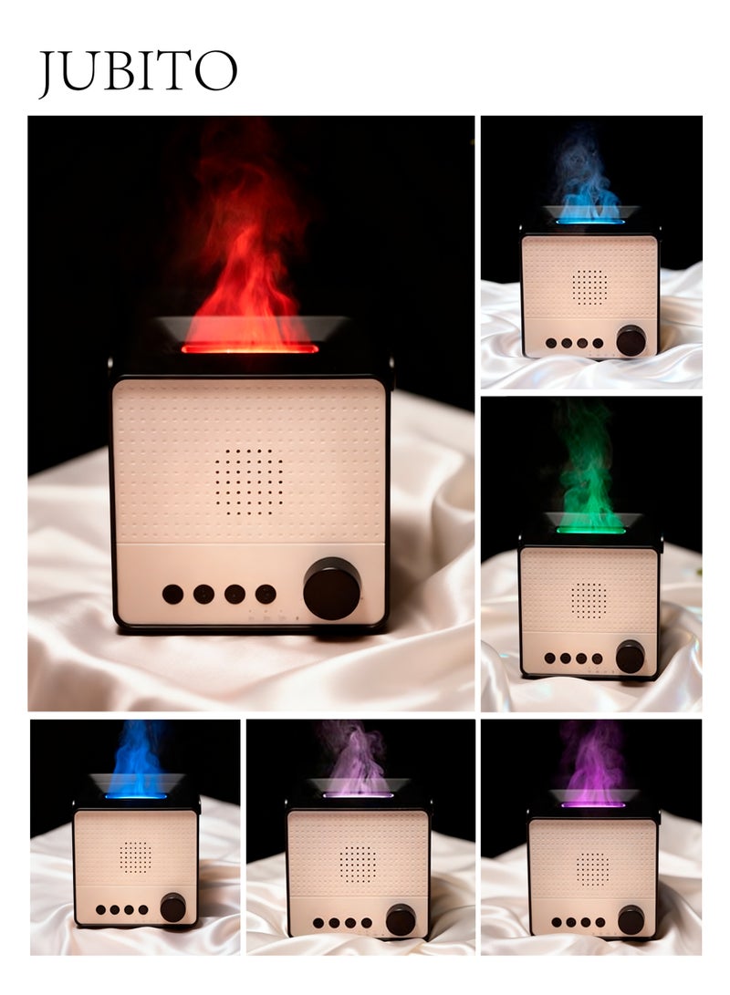 JUBITO Diffuser, oil diffuser, multi-function humidifier, simulation flame aromatherapy machine, smart home white noise with bluetooth speaker diffuser, mute spray - Image 5