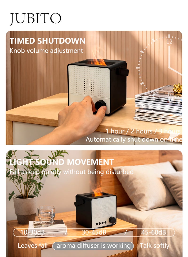 JUBITO Diffuser, oil diffuser, multi-function humidifier, simulation flame aromatherapy machine, smart home white noise with bluetooth speaker diffuser, mute spray - Image 4