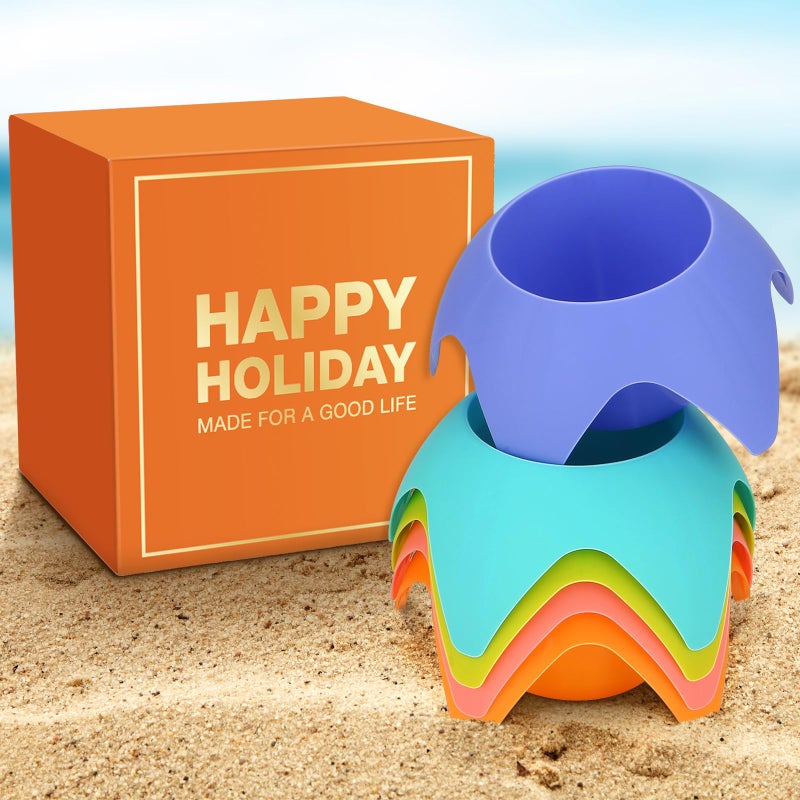 Uarzt Beach Vacation Essentials - Sand Coasters Drink Cup Holders, 5-Pack, Multicolor, Must-Haves for Women, Adults, Family, and Friends - Image 5