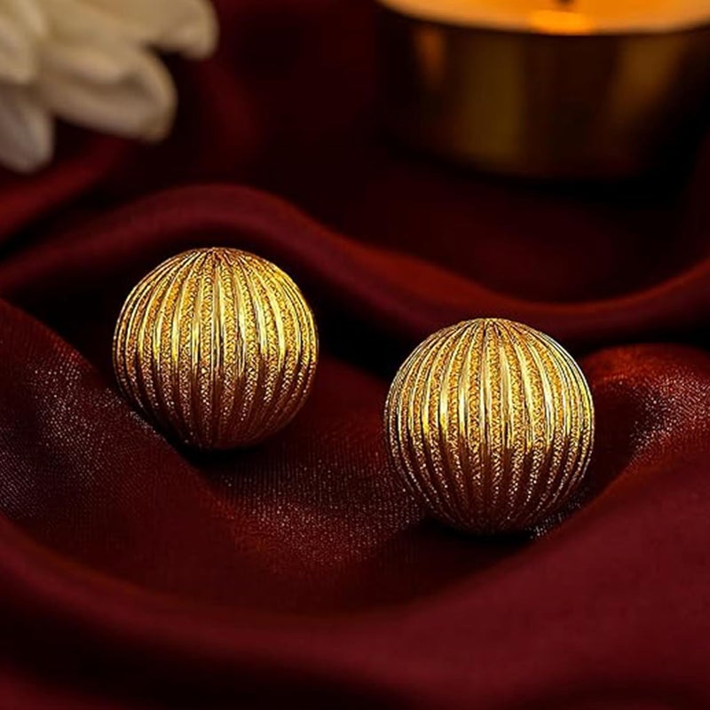 Estele Gehena Golden Non Precious Base Metal Stud Earrings for Women (5010002-IG) - Image 2