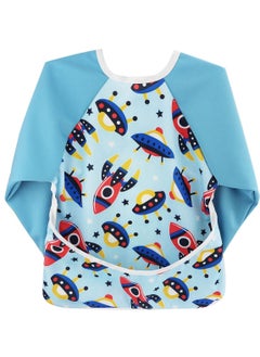 KASTWAVE Long Sleeved Baby Bib - Toddler Infants Smock Bib with Pocket, Waterproof, Soft, Machine Washable, Stain and Odor Resistant  - Image 1