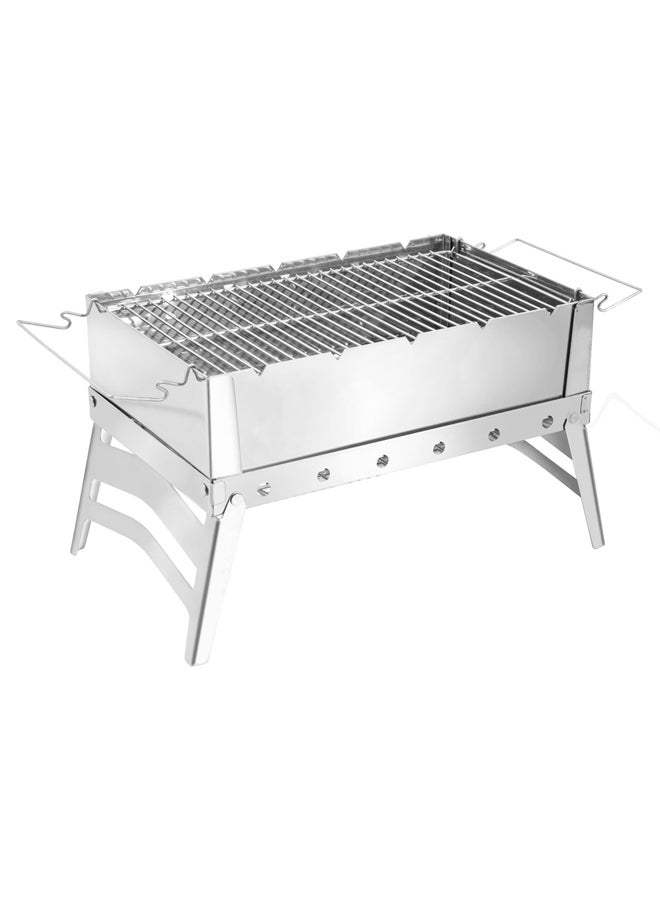 السنيدي شواية رحلات، موقد شواء متنقل، فضي، مقاس 60*30*25 سم - Image 1