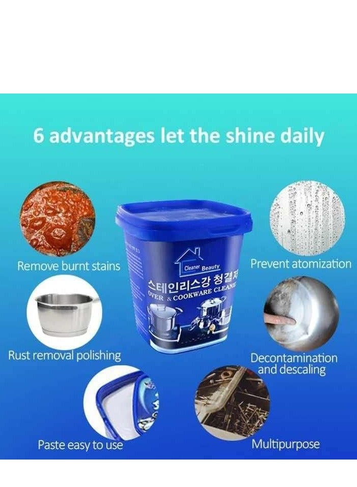 Multipurpose Quickly Cleaners and Polish Remover Surfaces Oven & Cookware Stainless Steel Cleaning Paste Remove Stains from Pots, Pans and Utensils (Multicolor) - Image 4