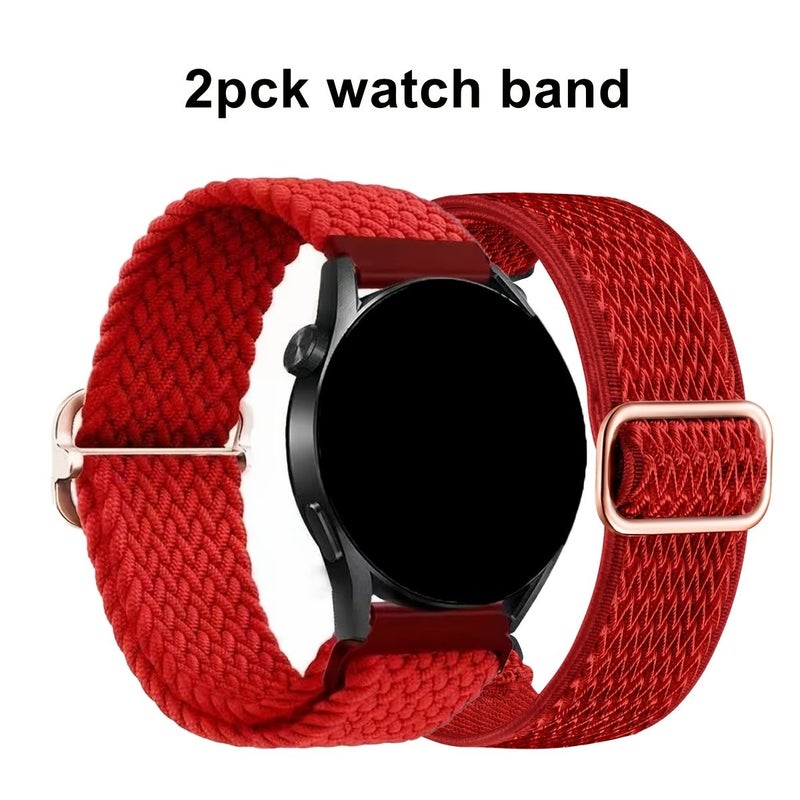 2pcs 20mm Gray And Light Gray Soft Nylon Braided Quick Release Watch Band Replacement Strap For Smart Watches Two Strap Combinations With Different Ribbon Styles - Image 4
