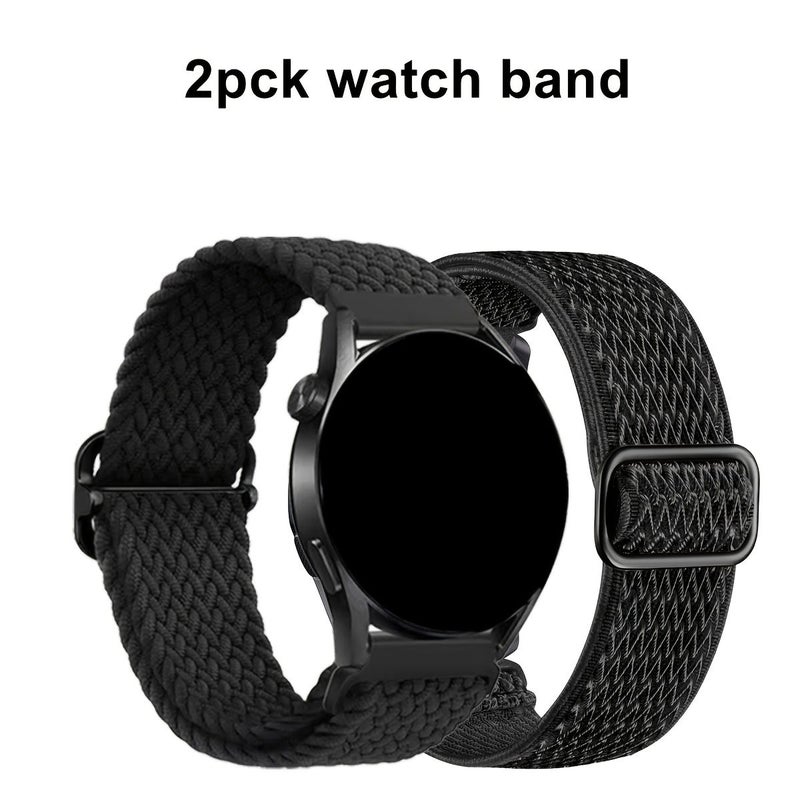 2pcs 20mm Gray And Light Gray Soft Nylon Braided Quick Release Watch Band Replacement Strap For Smart Watches Two Strap Combinations With Different Ribbon Styles - Image 3