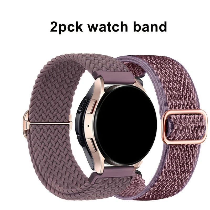 2pcs 20mm Gray And Light Gray Soft Nylon Braided Quick Release Watch Band Replacement Strap For Smart Watches Two Strap Combinations With Different Ribbon Styles - Image 5