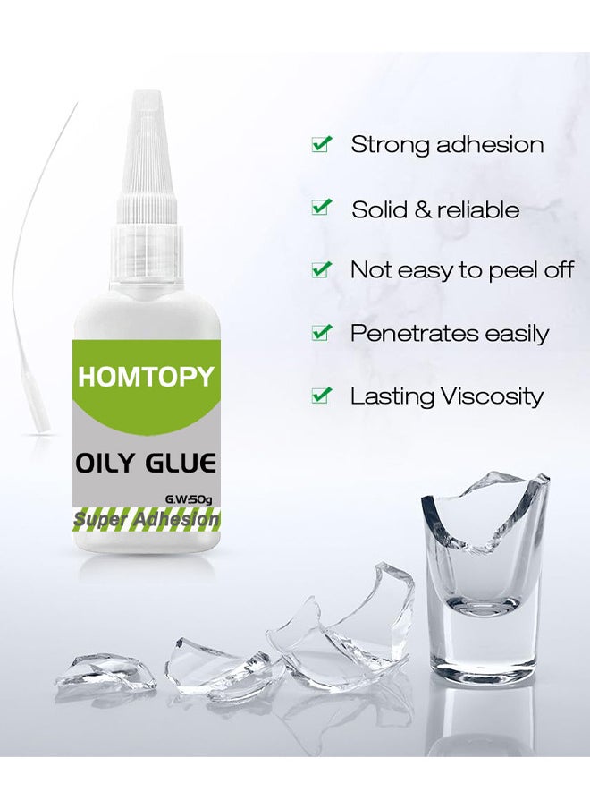 HOMTOPY Welding High-Strength Oily Glues, Powerful Universal Glue, Multifunctional Powerful Universal Glue, Clear Oily Glue For Metal, Plastic, Wood, Ceramics, Leather, Glass (50 Grams/Bottle)  - Image 4
