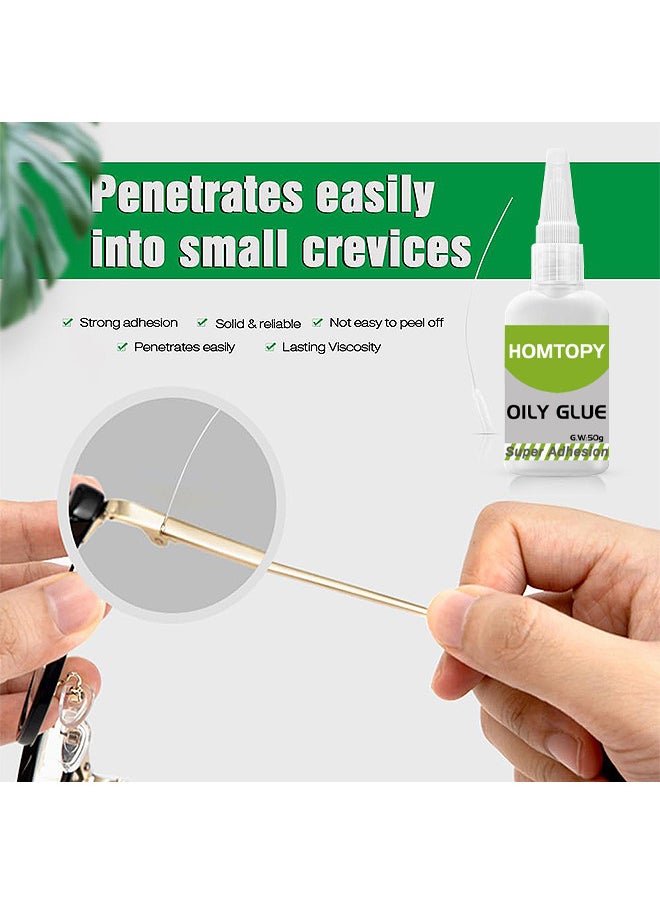 HOMTOPY Welding High-Strength Oily Glues, Powerful Universal Glue, Multifunctional Powerful Universal Glue, Clear Oily Glue For Metal, Plastic, Wood, Ceramics, Leather, Glass (50 Grams/Bottle)  - Image 3