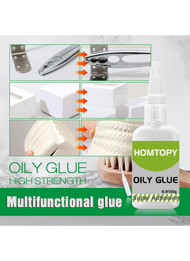 HOMTOPY Welding High-Strength Oily Glues, Powerful Universal Glue, Multifunctional Powerful Universal Glue, Clear Oily Glue For Metal, Plastic, Wood, Ceramics, Leather, Glass (50 Grams/Bottle)  - Image 2