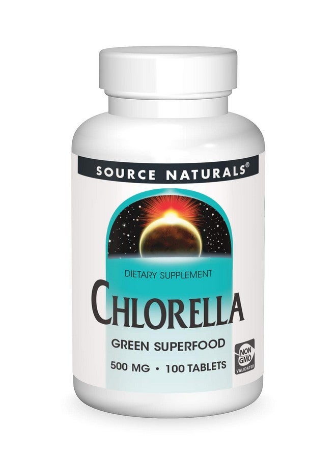 Source Naturals Chlorella 500 mg Green Superfood, Plant-Based B12-100 Tablets - Image 1