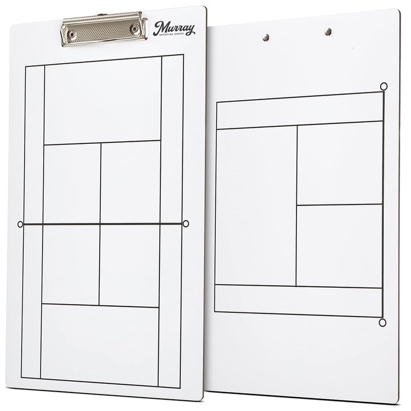 Murray Sporting Goods Dry Erase Coaches Clipboard | Double-Sided Dry Erase White Board (Tennis) - Image 1