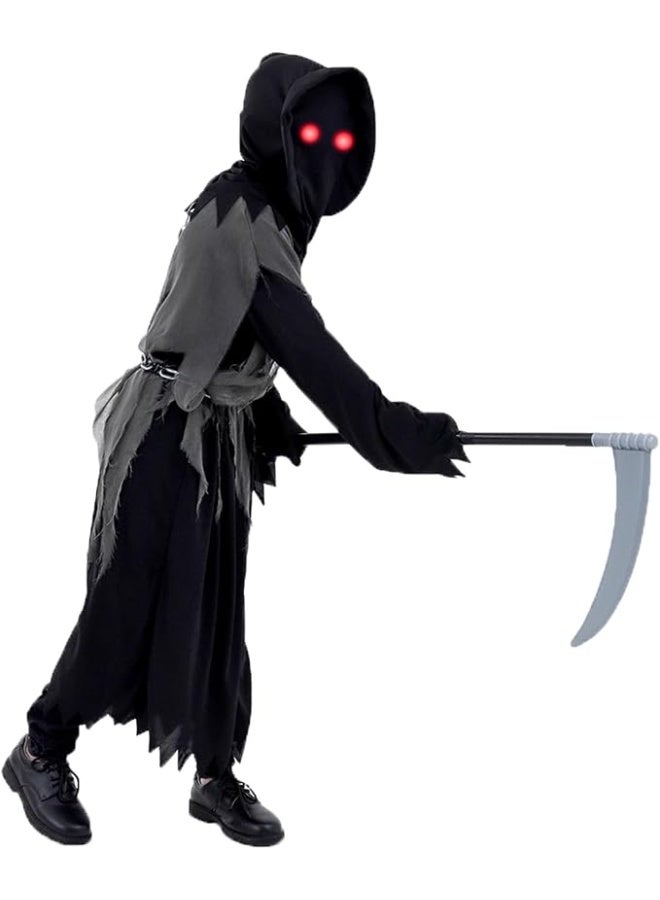 Home Smart Grim Reaper Costume Dress for Boys and Girls Halloween Fancy Dress for Stage Performance, Themed Party and Party Favor (Black,) - Image 4