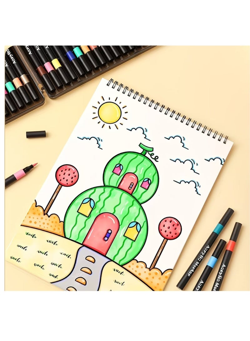 زيد بلاي أقلام تلوين أكريليك بـ 36 لونًا للأعمال اليدوية، أقلام طلاء احترافية للرسم على الصخور والسيراميك والزجاج والخشب والقماش، أقلام طلاء مائية زاهية لسجل القصاصات وهدايا عيد الميلاد - Image 5