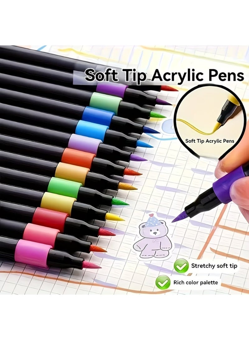 زيد بلاي أقلام تلوين أكريليك بـ 36 لونًا للأعمال اليدوية، أقلام طلاء احترافية للرسم على الصخور والسيراميك والزجاج والخشب والقماش، أقلام طلاء مائية زاهية لسجل القصاصات وهدايا عيد الميلاد - Image 3