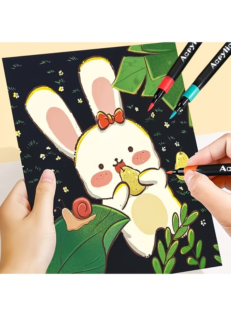 زيد بلاي أقلام تلوين أكريليك بـ 36 لونًا للأعمال اليدوية، أقلام طلاء احترافية للرسم على الصخور والسيراميك والزجاج والخشب والقماش، أقلام طلاء مائية زاهية لسجل القصاصات وهدايا عيد الميلاد - Image 4