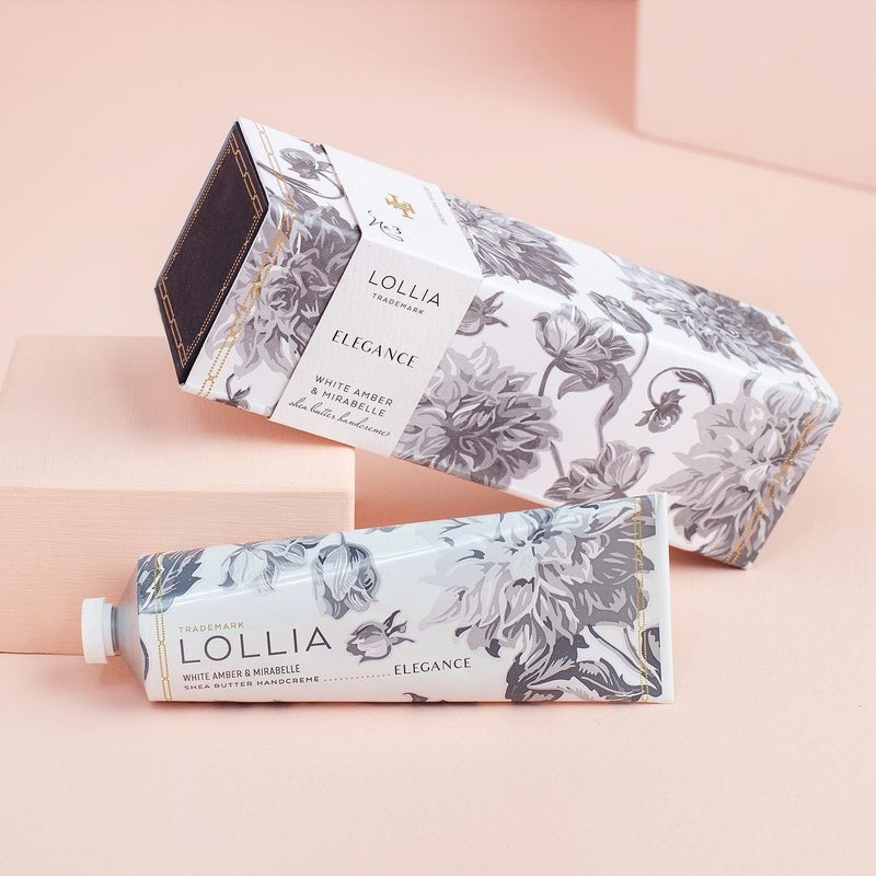 LOLLIA Elegance Handcreme, 4 oz. â€“ White Amber & Mirabelle â€“ Scented Hand Cream for Women, Moisturizing Hand Lotion for Dry Hands, Shea Butter & Cocoa Butter, Quick Absorbing Lotion - Image 2