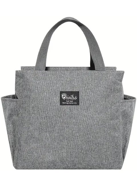 Lunch Bag Tote Cooler Insulated Lunch Box for Women and Men Leakproof Reusable, Stylish Large Capacity Insulated Lunch Tote Reusable, Waterproof, and Perfect for Work or Picnics (Grey)