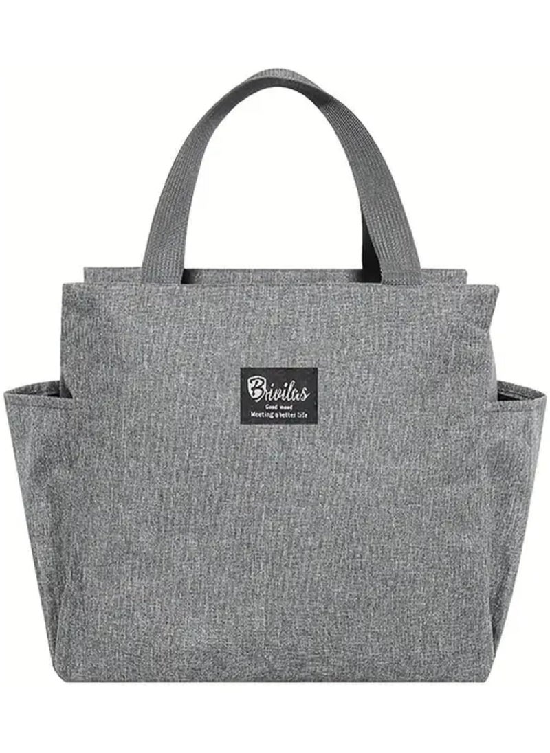 LIMITLESS Lunch Bag Tote Cooler Insulated Lunch Box for Women and Men Leakproof Reusable, Stylish Large Capacity Insulated Lunch Tote Reusable, Waterproof, and Perfect for Work or Picnics (Grey)  - Image 1