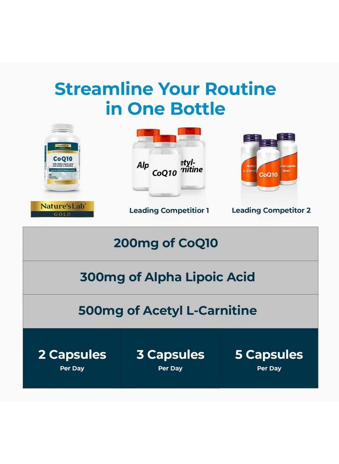 Nature's Lab - Gold Coq10 + Alpha Lipoic Acid + Acetyl Lcarnitine Hcl - Image 1
