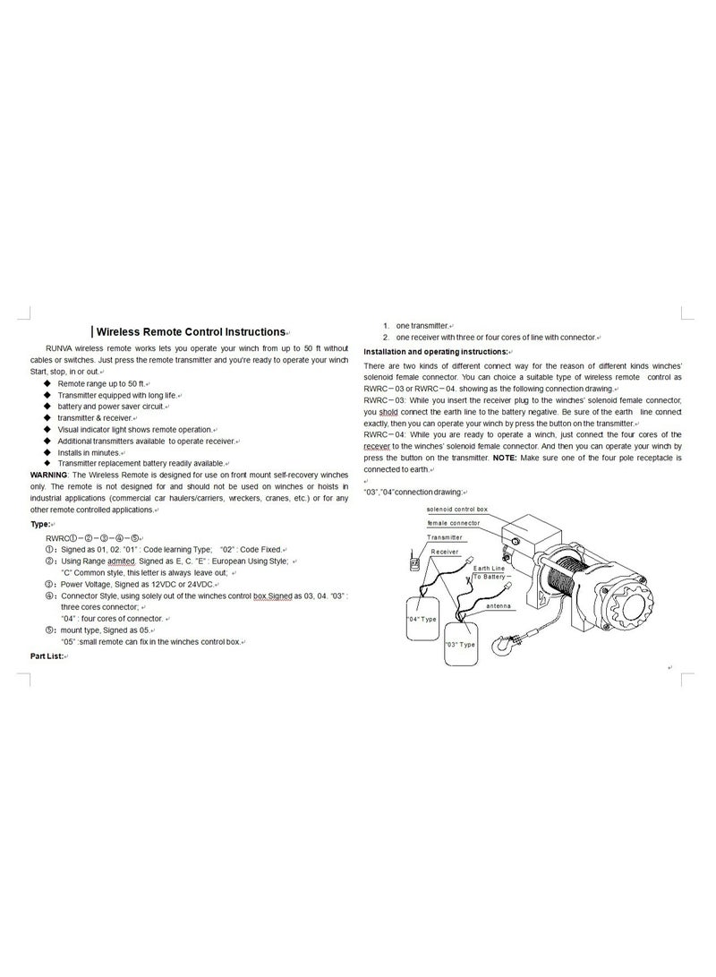NIBEMINENT Universal 12V Wireless Console Winch Remote Control Kit For Jeep ATV SUV - Image 5
