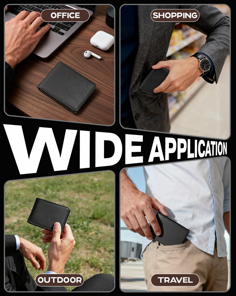 GNDR Wallet For Men Bifold Black RFID Blocking Slim Faux Leather Wallets Card Holder Front Pocket Minimalist Men Accessories With Gift Box - Image 5
