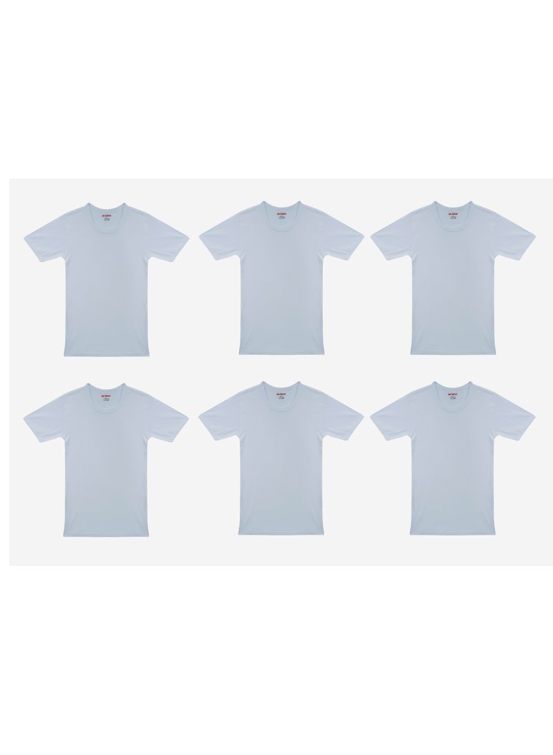 John Gladstone Mens Inner T-Shirt RN White pack of 6 - Image 1