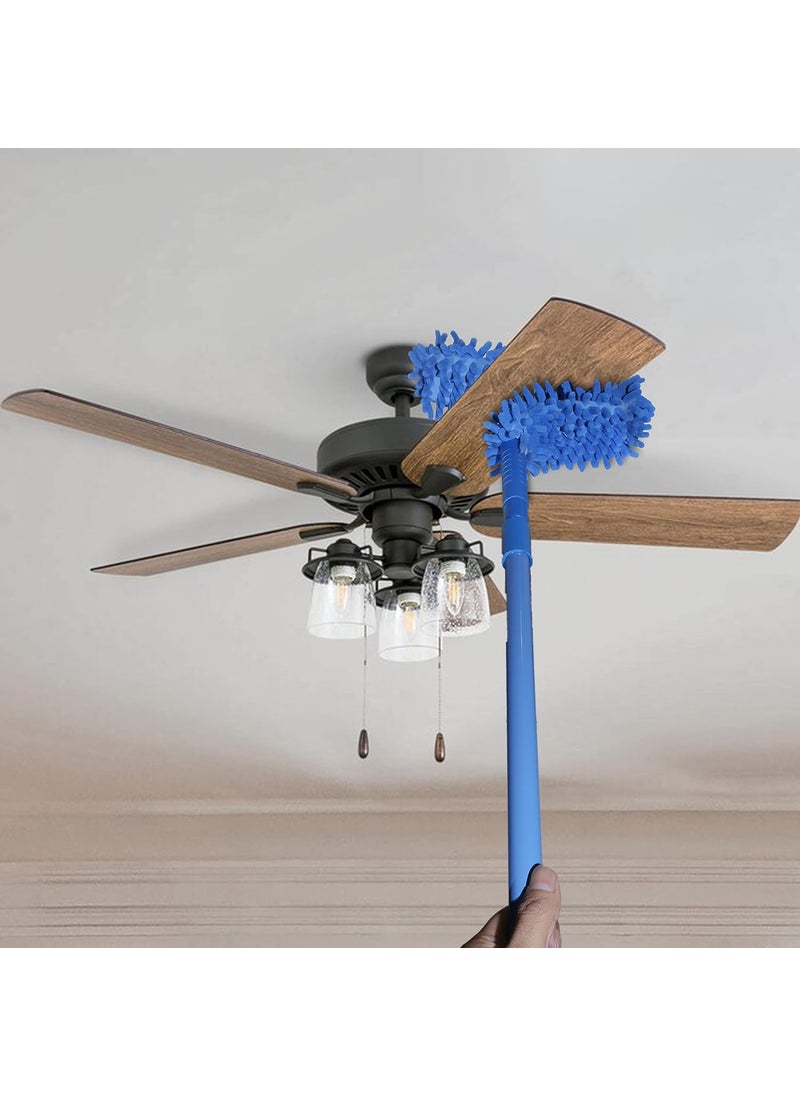 KBDev KBDev Fan Cleaner Brush with Long Rod Flexible Fan Cleaning Mop Microfiber Dust Cleaner Foldable Duster for Home Cleaning Microfiber Duster for Cleaning of Home Kitchen Car Ceiling 