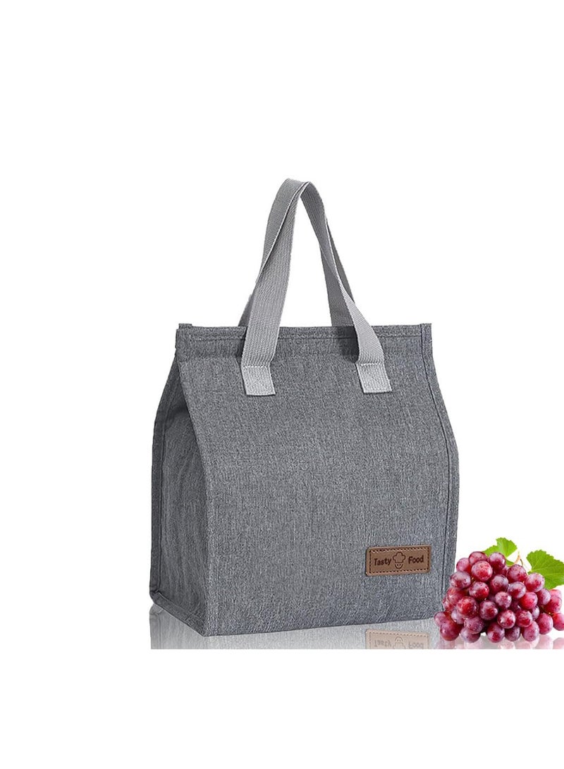 CMGTYYD. حقيبة غداء محمولة، حقيبة غداء مانعة للتسرب، حقيبة تبريد حرارية، حاوية غداء مقاومة للماء، منظم غداء للعمل والمدرسة والسفر والنزهات للأطفال والبنات والأولاد والنساء والرجال (رمادي) - Image 1