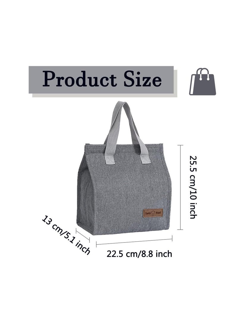 CMGTYYD. حقيبة غداء محمولة، حقيبة غداء مانعة للتسرب، حقيبة تبريد حرارية، حاوية غداء مقاومة للماء، منظم غداء للعمل والمدرسة والسفر والنزهات للأطفال والبنات والأولاد والنساء والرجال (رمادي) - Image 2